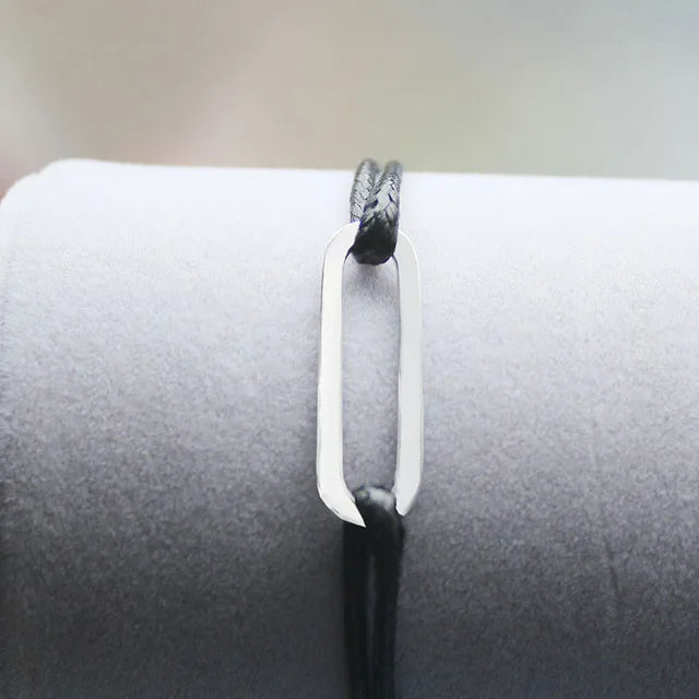 925 Sterling Silver Link Bracelet For Men Women Adjustable Rope Bracelet