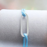 925 Sterling Silver Link Bracelet For Men Women Adjustable Rope Bracelet