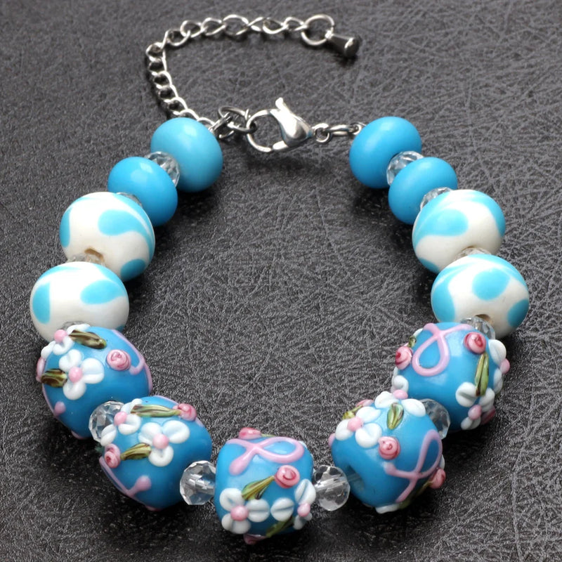Retro Lampwork Glass Beads Set - Christmas Gift - No Duplicates