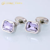 Purple Crystal Button French Cuff Cufflinks