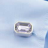 Purple Crystal Button French Cuff Cufflinks