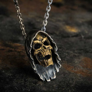 Skull Pendant Necklace Men's Biker Punk Steel Chain Jewelry OSDZ035