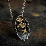 Skull Pendant Necklace Men's Biker Punk Steel Chain Jewelry OSDZ035