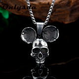 Arrival Hiphop Rock Sliding Skull Pendant Necklace Men's Skeleton Jewelry