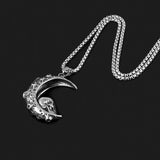 Punk Moon Skull Necklace Pendant Men Gothic Jewelry Boy Gift OSDZ134