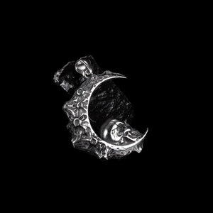 Punk Moon Skull Necklace Pendant Men Gothic Jewelry Boy Gift OSDZ134