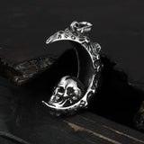 Punk Moon Skull Necklace Pendant Men Gothic Jewelry Boy Gift OSDZ134