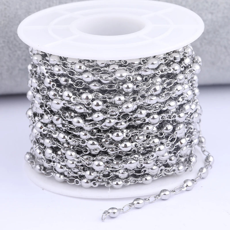 2m Stainless Steel Ball Beaded Necklace Chains