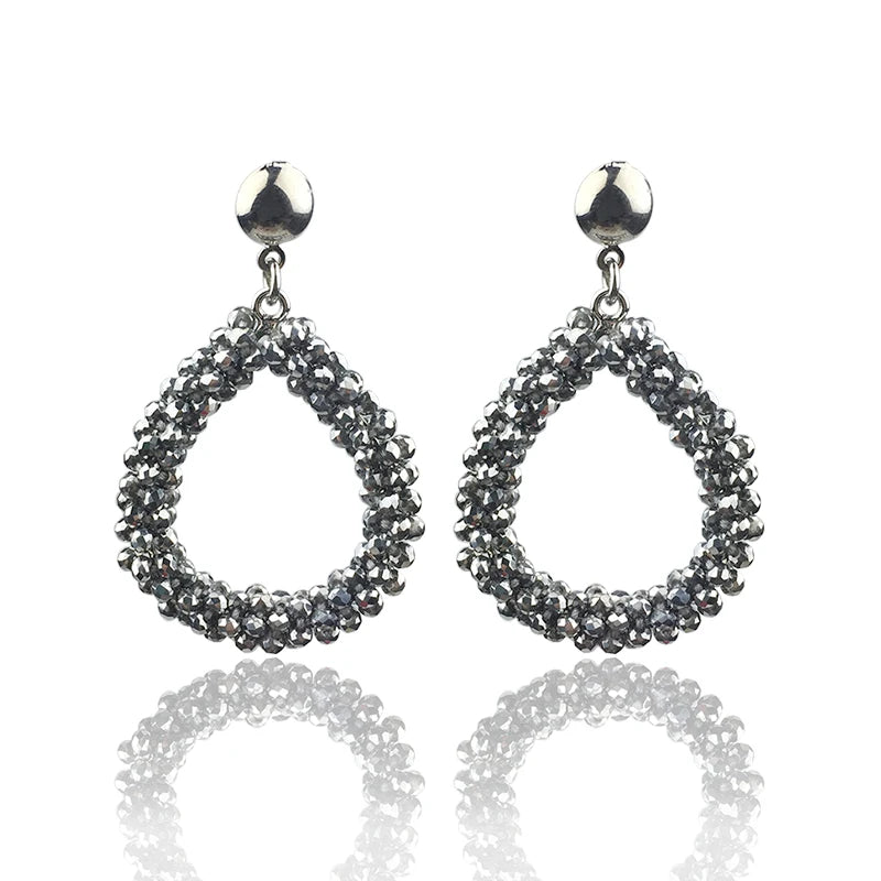 Water Drop Crystal Dangle Earrings Women