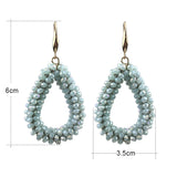 Crystal Dangle Earrings Women Boho Jewelry Water Drop Hanging Earings