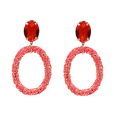 Crystal Pendant Earrings Colorful Party Statement Jewelry Gift
