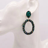 Crystal Pendant Earrings Colorful Party Statement Jewelry Gift