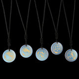 Opal 12 Constellations Necklace Pendant Reiki Healing Astrology Jewelry