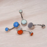 Opal Titanium Belly Button Ring