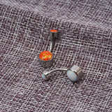 Opal Titanium Belly Button Ring