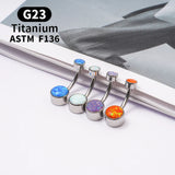 Opal Titanium Belly Button Ring