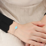 Opal Bracelet 925 Sterling Silver Round Shape