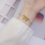 Opal Charm Bracelet Sterling Silver Child Jewelry Natural Stone Accessory Gift