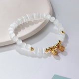 Opal Charm Bracelet Sterling Silver Child Jewelry Natural Stone Accessory Gift