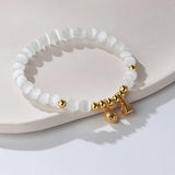Opal Charm Bracelet Sterling Silver Child Jewelry Natural Stone Accessory Gift