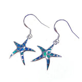 925 Silver Starfish Opal Drop Earrings with Fire Opal for Women Gift