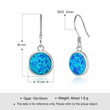 Opal Earrings 925 Silver Dainty Dangle Earrings For Women