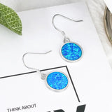 Opal Earrings 925 Silver Dainty Dangle Earrings For Women