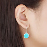 Opal Earrings 925 Silver Dainty Dangle Earrings For Women