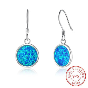 Opal Earrings 925 Silver Dainty Dangle Earrings For Women