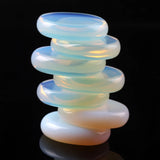 Opal Opalite Palm Stone Set Clear Crystal Reiki Healing Quartz Chakra