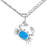 Opal Palmtree Lady Pendant Chain Necklace Summer Seashore Beach Charm Jewelry