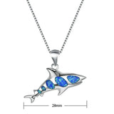 Opal Palmtree Lady Pendant Chain Necklace Summer Seashore Beach Charm Jewelry