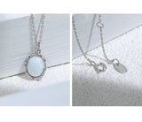Opal Pendant Necklace 925 Silver Boho Statement Gift for Women