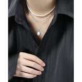 Opal Pendant Necklace 925 Silver Boho Statement Gift for Women