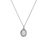 Opal Pendant Necklace 925 Silver Boho Statement Gift for Women