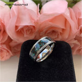 Galaxy Opal Inlay Tungsten Wedding Band 8MM