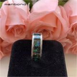 Galaxy Opal Inlay Tungsten Wedding Band 8MM