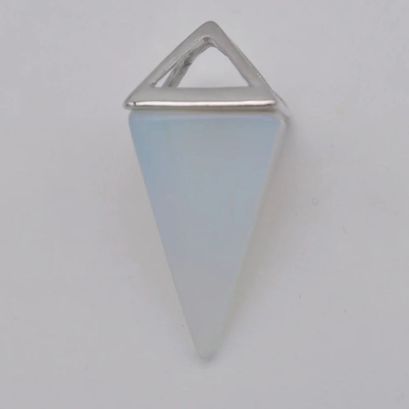 Opal Stone Gem Pendant Quadrilateral Pendulum Jewelry For Woman Gift