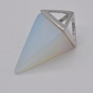 Opal Stone Gem Pendant Quadrilateral Pendulum Jewelry For Woman Gift