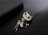 Opal Kitten Cat Eye Stone Brooch Crystal Collar Dress Fashionable Sexy Wedding