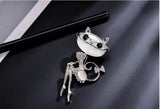 Opal Kitten Cat Eye Stone Brooch Crystal Collar Dress Fashionable Sexy Wedding
