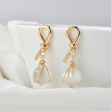 Opal Winding Pendant Copper Plating 18k Golden DIY Earrings