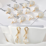 Opal Winding Pendant Copper Plating 18k Golden DIY Earrings