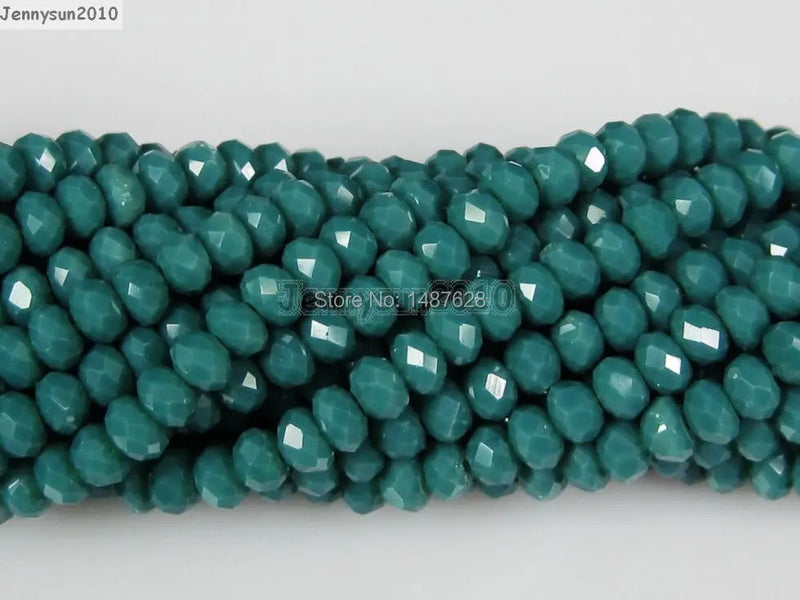 Seagreen Czech Crystal 2mm x 3mm Faceted Rondelle Spacer Beads 10 Strands