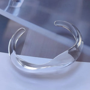 Acrylic Bangles Bracelets Transparent Clear Resin Bangle for Women