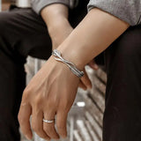 Adjustable Tibetan Silver Feather Cuff Bracelet Classic Jewelry Gift