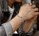 Adjustable Tibetan Silver Feather Cuff Bracelet Classic Jewelry Gift