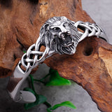 Stainless Steel Lion Head Cuff Bracelet Gothic Biker Jewelry