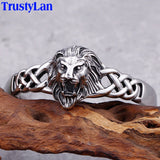 Stainless Steel Lion Head Cuff Bracelet Gothic Biker Jewelry