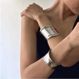 Metal Wind Bangles for Women Exaggerated Jewelry Arm Cuff